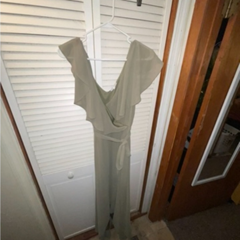 Baltic Born Sage Green Ruffle Wrap Dress